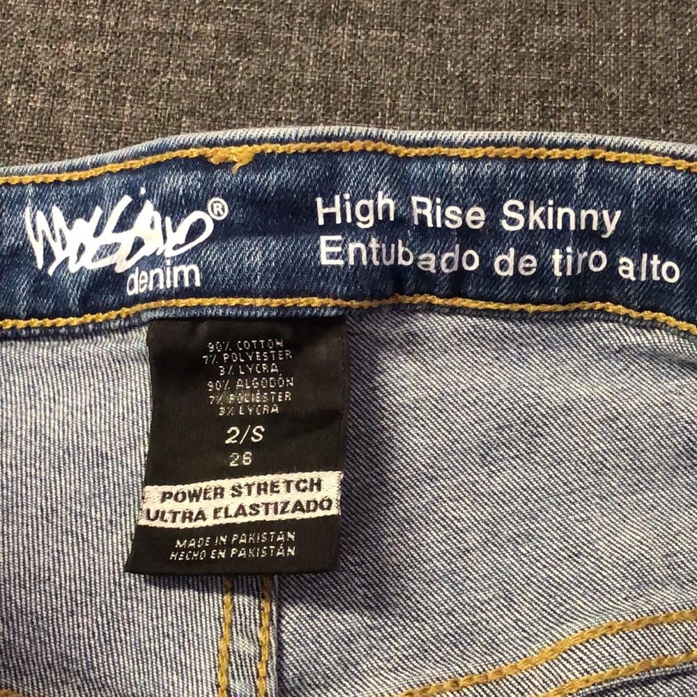 Mossimo High Rise Skinny Power Stretch Denim Jeans Comfy 5-Pocket Size 2S 26 - Picture 9 of 10